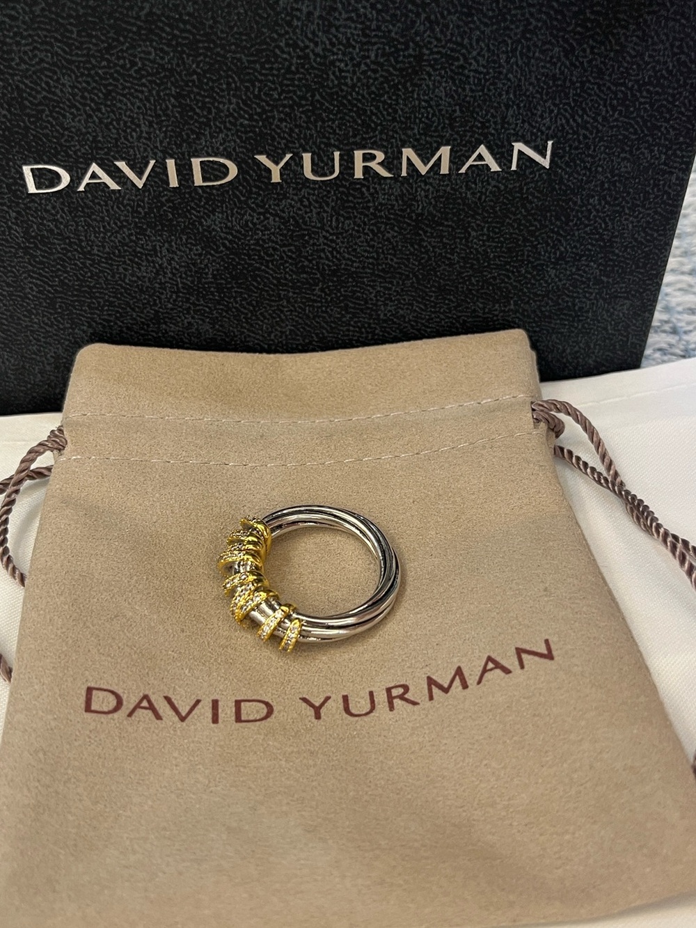 David Yurman Two-Tone Silver and Gold
Pavé Ring